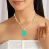 16ct Large Oval Cut Paraiba Multi-cut Chain Statement Necklace