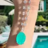 16ct Large Oval Cut Paraiba Multi-cut Chain Statement Necklace