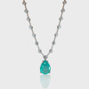 14ct Pear Cut Paraiba/Emerald Bubble Chain Statement Necklace