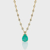 14ct Pear Cut Paraiba/Emerald Bubble Chain Statement Necklace