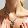 Multi-cut Chain 18ct Cushion Cut Aquamarine Statement Necklace
