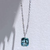 Multi-cut Chain 18ct Cushion Cut Aquamarine Statement Necklace
