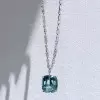 Multi-cut Chain 18ct Cushion Cut Aquamarine Statement Necklace