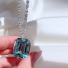 Multi-cut Chain 18ct Cushion Cut Aquamarine Statement Necklace