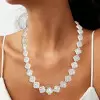 50ctw Round Cut Clustered Clover Statement Necklace