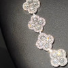 50ctw Round Cut Clustered Clover Statement Necklace