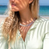 48ctw White/Gradient Blue Sapphire Bolo Statement Necklace
