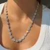 60ctw Multi-cut White Sapphire Statement Necklace