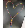 30ctw Oval Cut Multicolor Gold Tone Statement Necklace