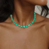55ctw Multi-cut Emerald Gold Tone Statement Necklace