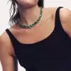 55ctw Multi-cut Emerald Gold Tone Statement Necklace