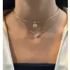 3ct Multi-cut Omega Chain Simple Everyday Necklace
