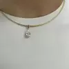 3ct Multi-cut Omega Chain Simple Everyday Necklace