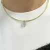 3ct Multi-cut Omega Chain Simple Everyday Necklace