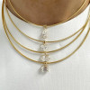 3ct Multi-cut Omega Chain Simple Everyday Necklace