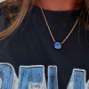 7.5ct Cushion Cut Blue Sapphire Vintage Pendant Necklace
