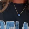 7.5ct Cushion Cut Blue Sapphire Vintage Pendant Necklace