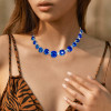60ctw Gradient Size Cushion Cut Blue Sapphire Statement Necklace