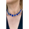60ctw Gradient Size Cushion Cut Blue Sapphire Statement Necklace