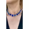 60ctw Gradient Size Cushion Cut Blue Sapphire Statement Necklace