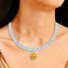 12ct Pear Cut Yellow Sapphire Baguette Chain Statement Necklace