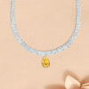 12ct Pear Cut Yellow Sapphire Baguette Chain Statement Necklace