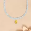 12ct Pear Cut Yellow Sapphire Baguette Chain Statement Necklace