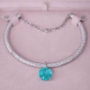 20ct Oval Cut Paraiba/Yellow Sapphire Paved Collar Necklace