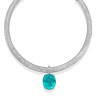 20ct Oval Cut Paraiba/Yellow Sapphire Paved Collar Necklace