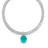 20ct Oval Cut Paraiba/Yellow Sapphire Paved Collar Necklace