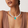 20ct Oval Cut Paraiba/Yellow Sapphire Paved Collar Necklace