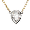 3ct Pear Cut White Sapphire Bezel Pendant Necklace