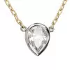 3ct Pear Cut White Sapphire Bezel Pendant Necklace