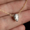 3ct Pear Cut White Sapphire Bezel Pendant Necklace