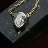 3ct Pear Cut White Sapphire Bezel Pendant Necklace