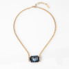 16ct Radiant Cut Blue/Green/Pink Sapphire Pendant Necklace