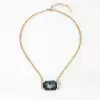 16ct Radiant Cut Blue/Green/Pink Sapphire Pendant Necklace