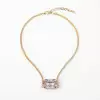 16ct Radiant Cut Blue/Green/Pink Sapphire Pendant Necklace