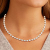 24ctw Bezel Set Pear Cut Button Back Tennis Necklace