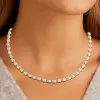 24ctw Bezel Set Pear Cut Button Back Tennis Necklace