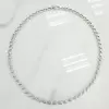 24ctw Bezel Set Pear Cut Button Back Tennis Necklace