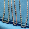 24ctw Bezel Set Pear Cut Button Back Tennis Necklace