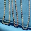 24ctw Bezel Set Pear Cut Button Back Tennis Necklace