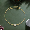 3ct Round Cut Bezel Set White Sapphire Woven Chain Necklace