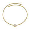 3ct Round Cut Bezel Set White Sapphire Woven Chain Necklace