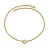 3ct Round Cut Bezel Set White Sapphire Woven Chain Necklace