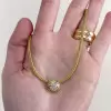 3ct Round Cut Bezel Set White Sapphire Woven Chain Necklace