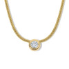 3ct Round Cut Bezel Set White Sapphire Woven Chain Necklace