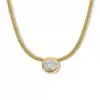 3ct Round Cut Bezel Set White Sapphire Woven Chain Necklace