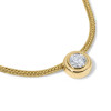 3ct Round Cut Bezel Set White Sapphire Woven Chain Necklace
